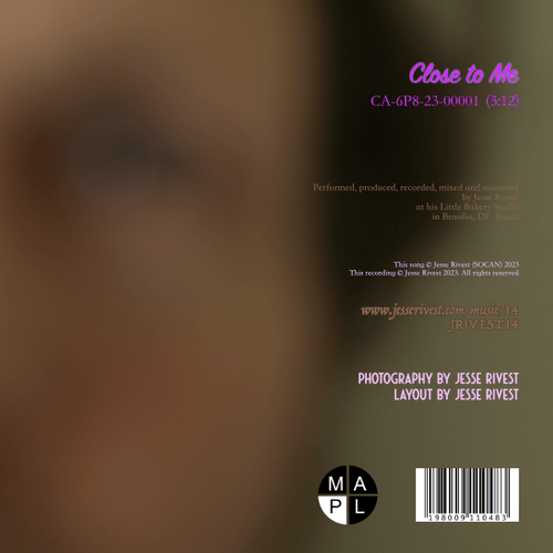 Jesse Rivest - Close to Me - back cover