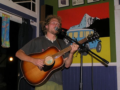 Jesse Rivest at Crooked Cafe in Kaslo, BC, 2006