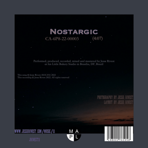 Jesse Rivest - Nostargic - back cover