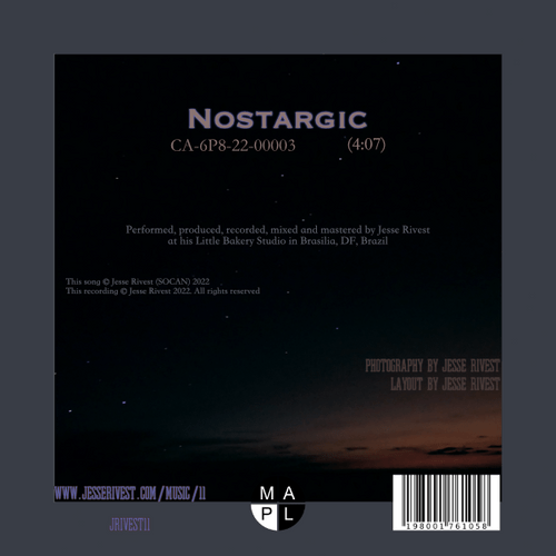 Jesse Rivest - Nostargic - back cover