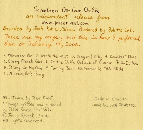 Jesse Rivest - Seventeen Oh-Two Oh-Six - back cover
